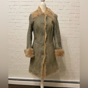 Women real shearling winter coat size S
